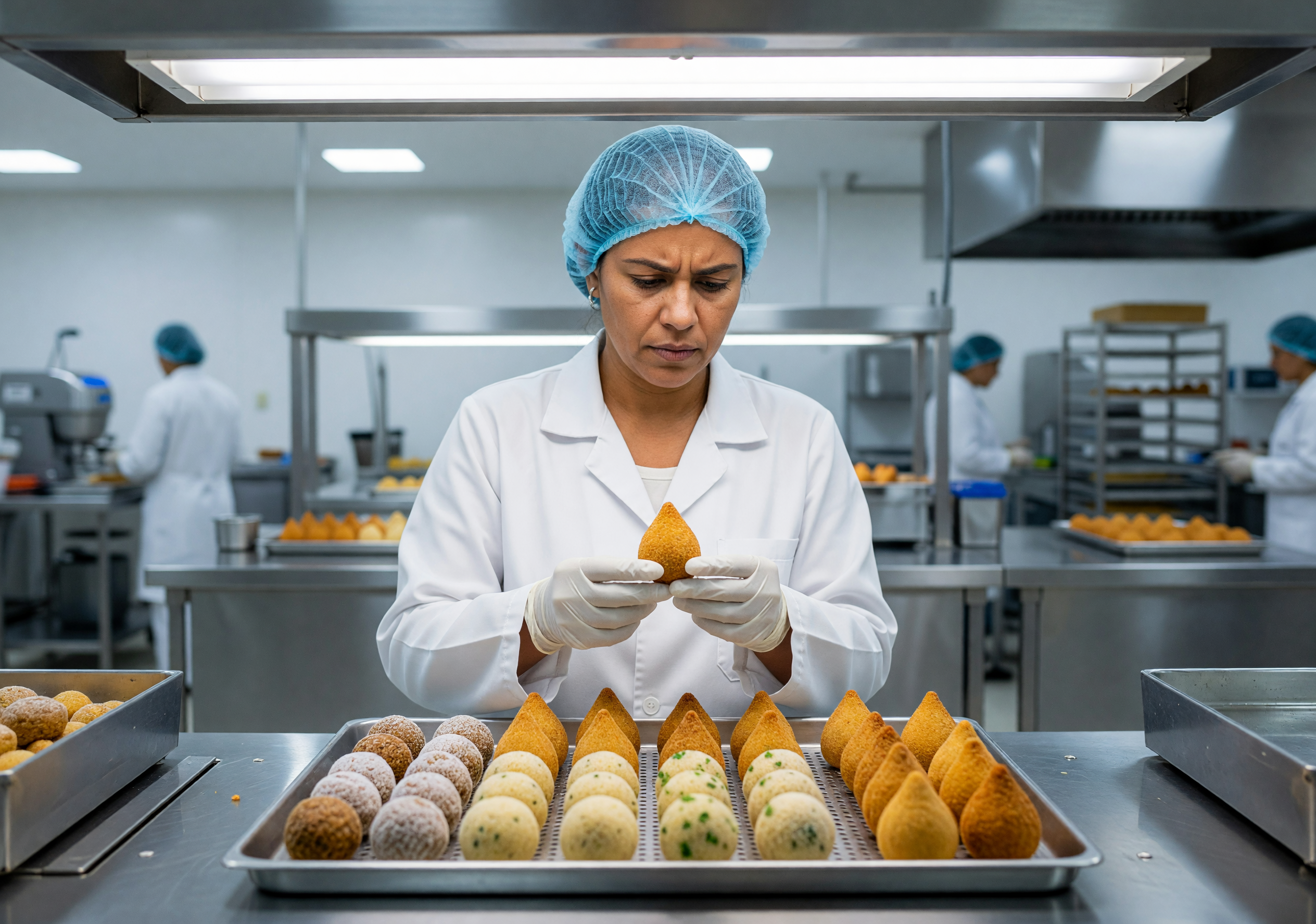 Produção em escala de pastéis e salgados